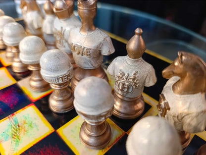 Scacchiera Hermès " Rosso e Oro Luxe " ( Kleiner Artist )