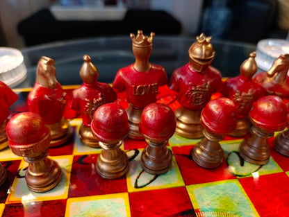 Scacchiera Hermès " Rosso e Oro Luxe " ( Kleiner Artist )