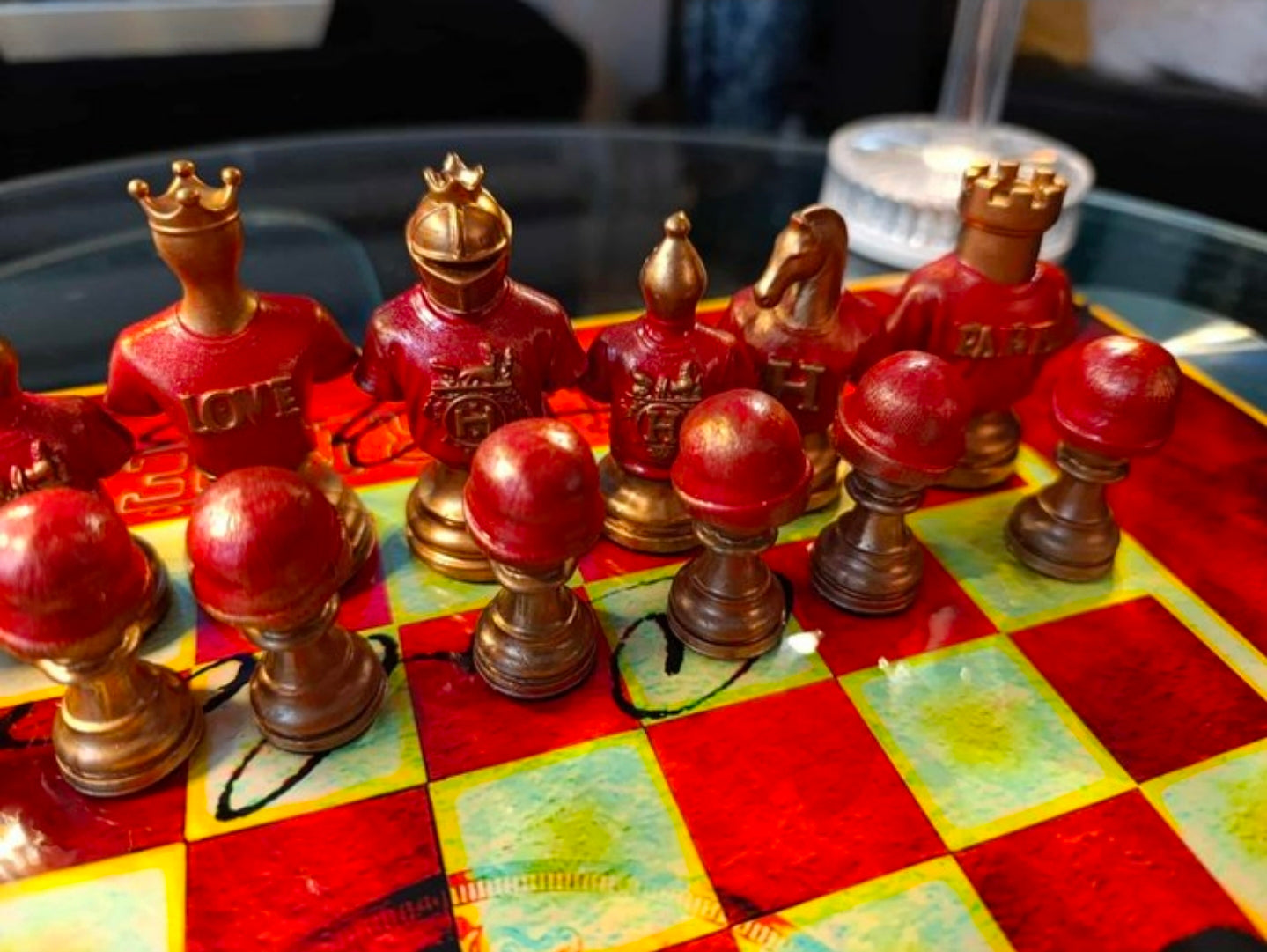 Scacchiera Hermès " Rosso e Oro Luxe " ( Kleiner Artist )