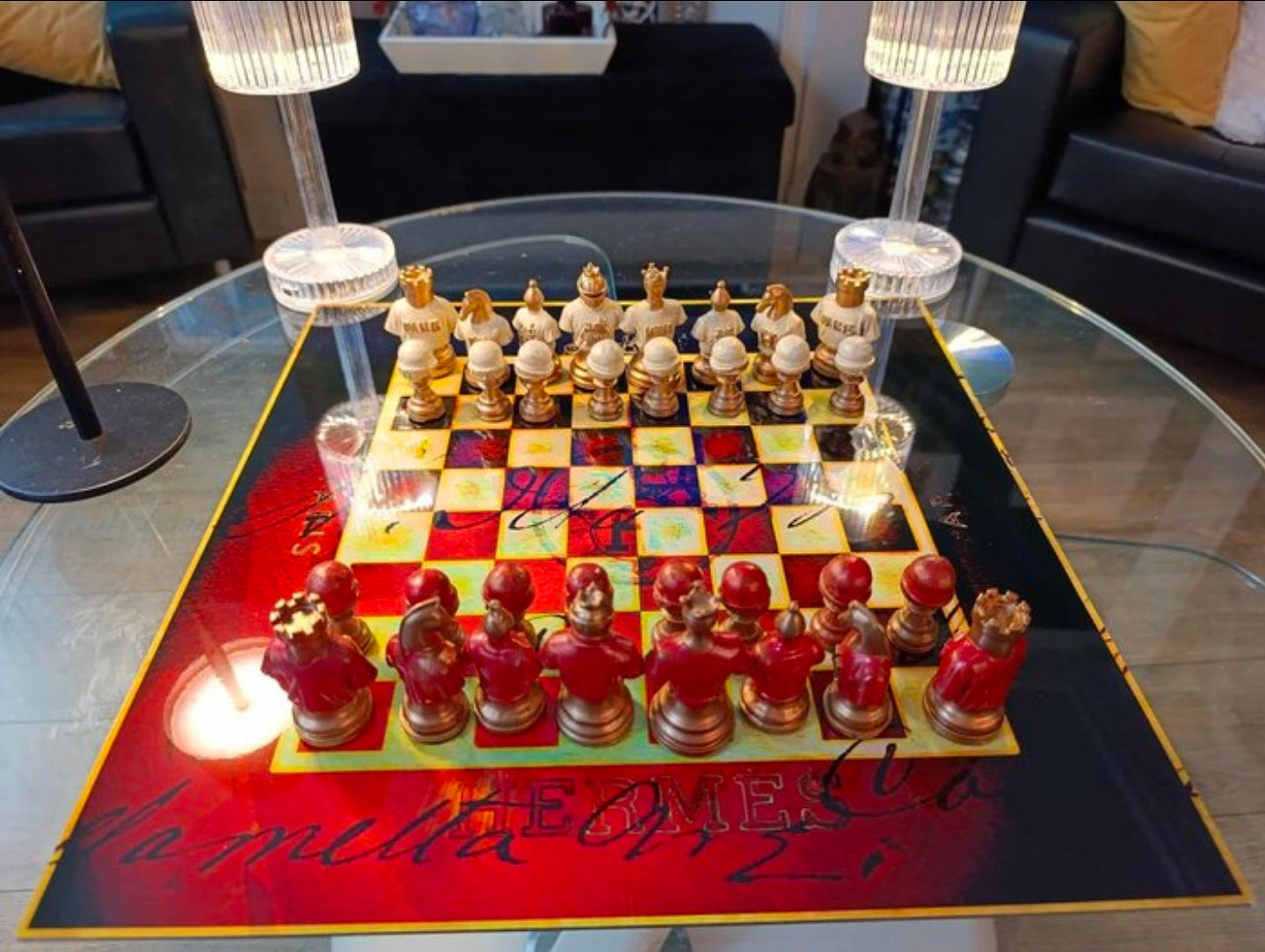 Scacchiera Hermès " Rosso e Oro Luxe " ( Kleiner Artist )