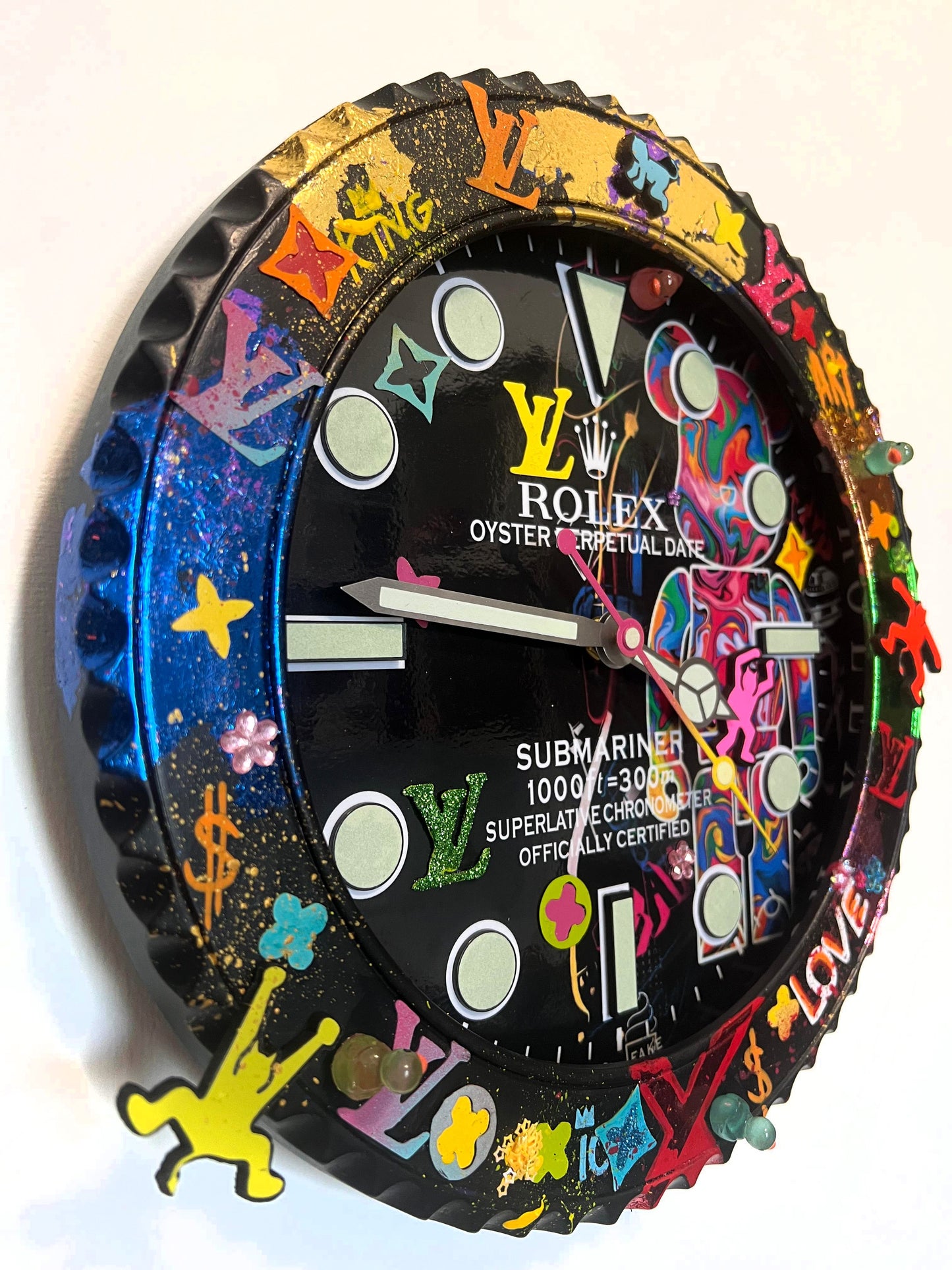 Orologio Custom Submariner Bearbrick da muro