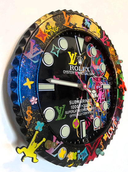 Orologio Custom Submariner Bearbrick da muro