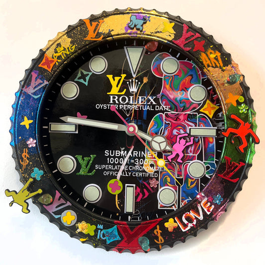 Orologio Custom Submariner Bearbrick da muro