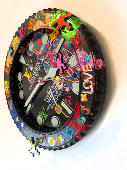 Orologio Custom Submariner Bearbrick da muro