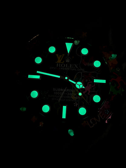 Orologio Custom Submariner Bearbrick da muro