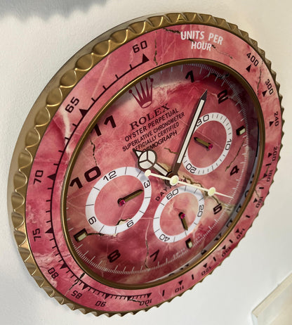 Orologio Day Pink Wave Custom da muro