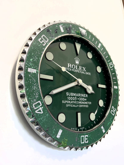 Orologio Submariner Classic Green Custom da muro