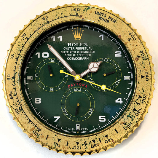 Orologio Day Green Gold Custom da muro