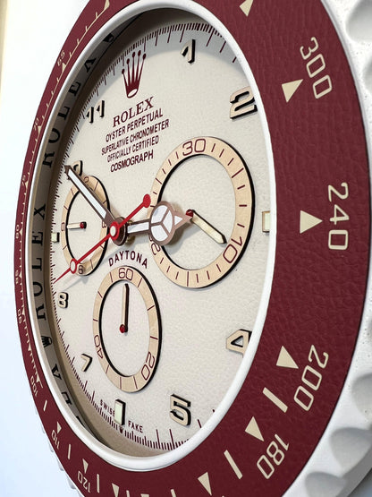 Orologio Day Bordeaux Leather Custom da muro