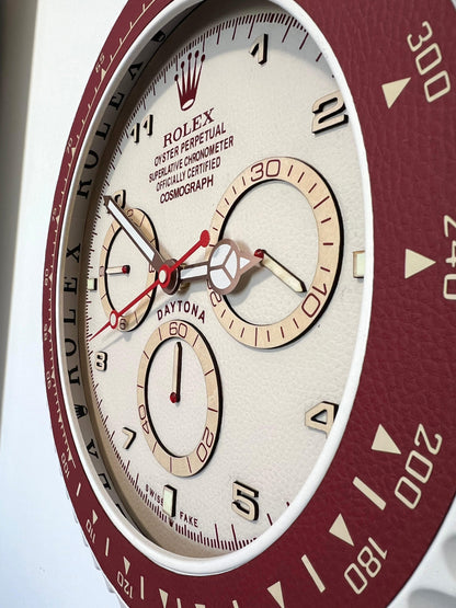 Orologio Day Bordeaux Leather Custom da muro