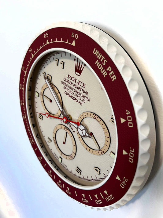 Orologio Day Bordeaux Leather Custom da Parete
