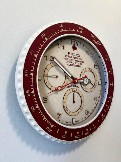 Orologio Day Bordeaux Leather Custom da muro