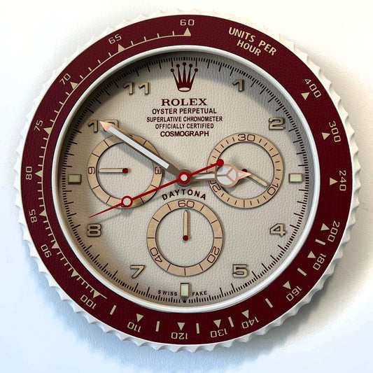 Orologio Day Bordeaux Leather Custom da muro