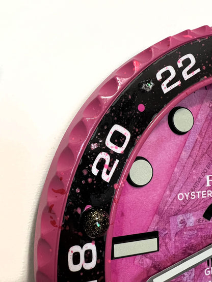Orologio Gmt Pink Plush Custom da muro