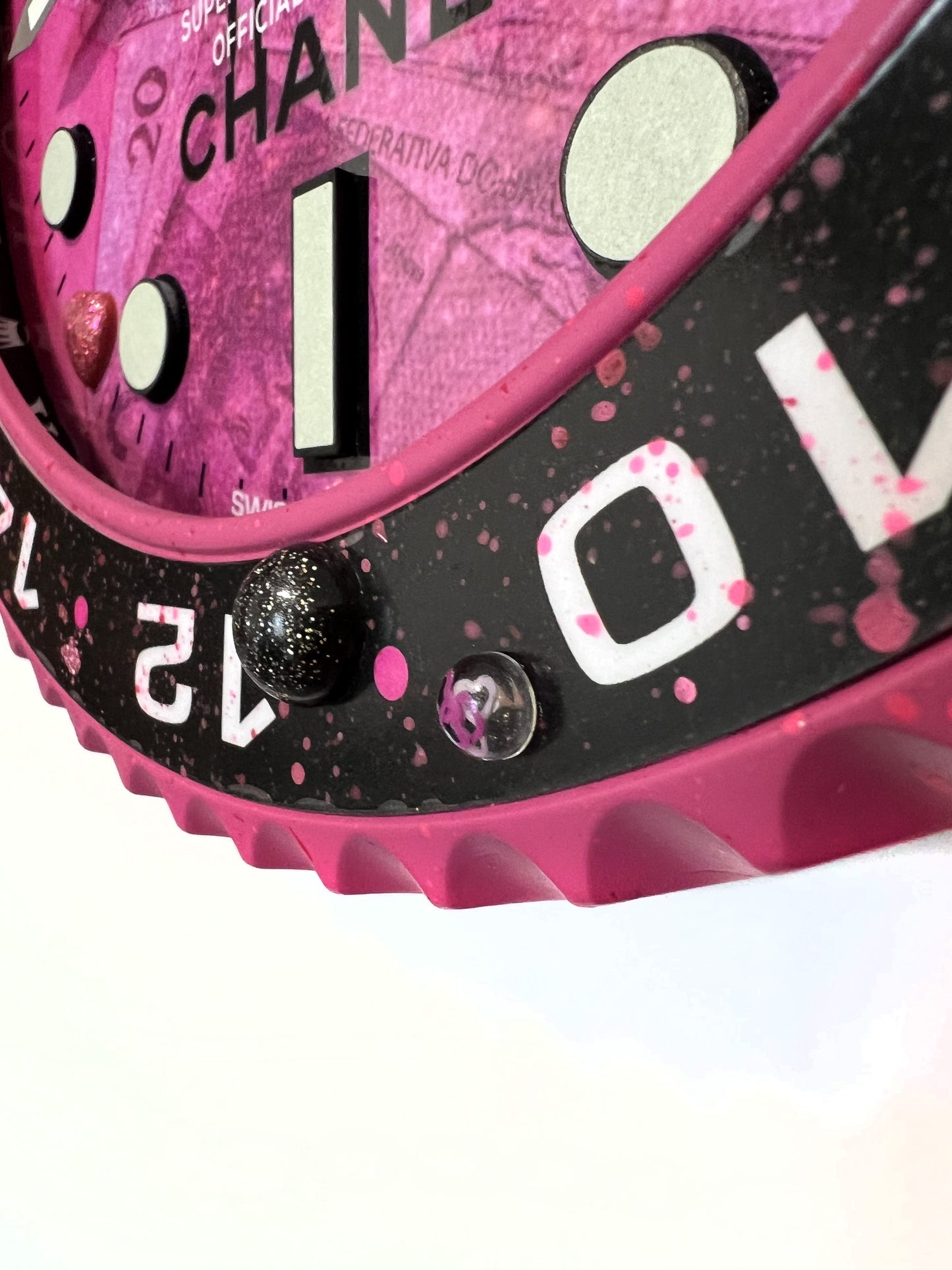 Orologio Gmt Pink Plush Custom da muro