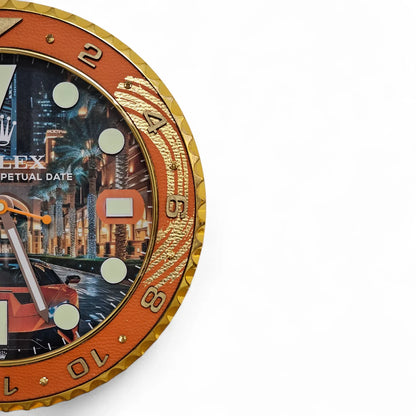 Wand-Pop-Art-Uhr Custom – GMT Street to Dubai Edition | Moon24