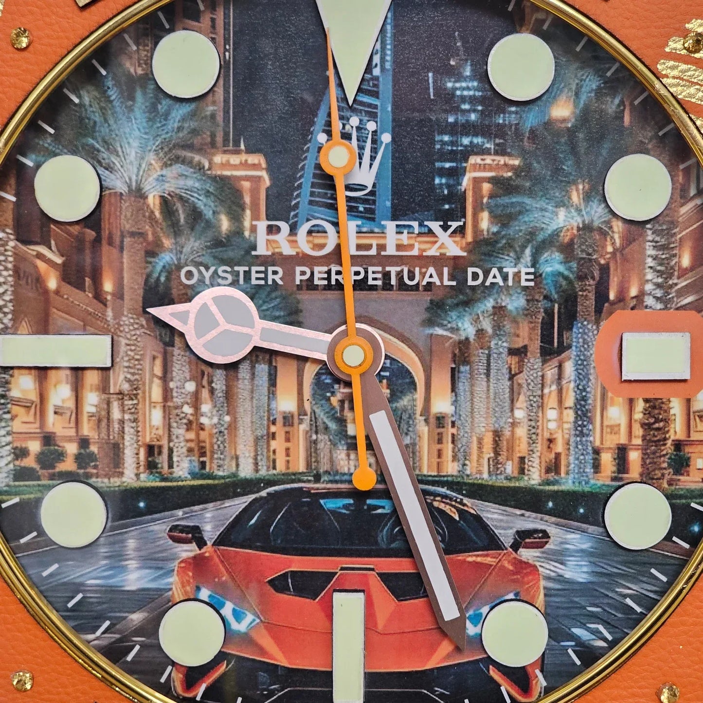 Wand-Pop-Art-Uhr Custom – GMT Street to Dubai Edition | Moon24