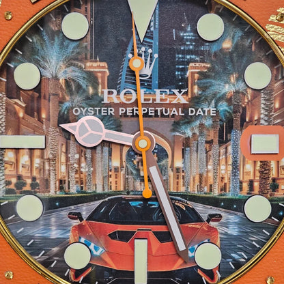 Wand-Pop-Art-Uhr Custom – GMT Street to Dubai Edition | Moon24