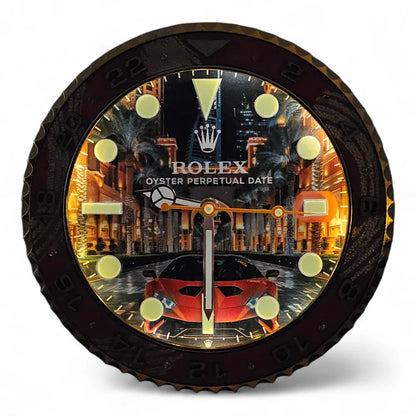 Wand-Pop-Art-Uhr Custom – GMT Street to Dubai Edition | Moon24