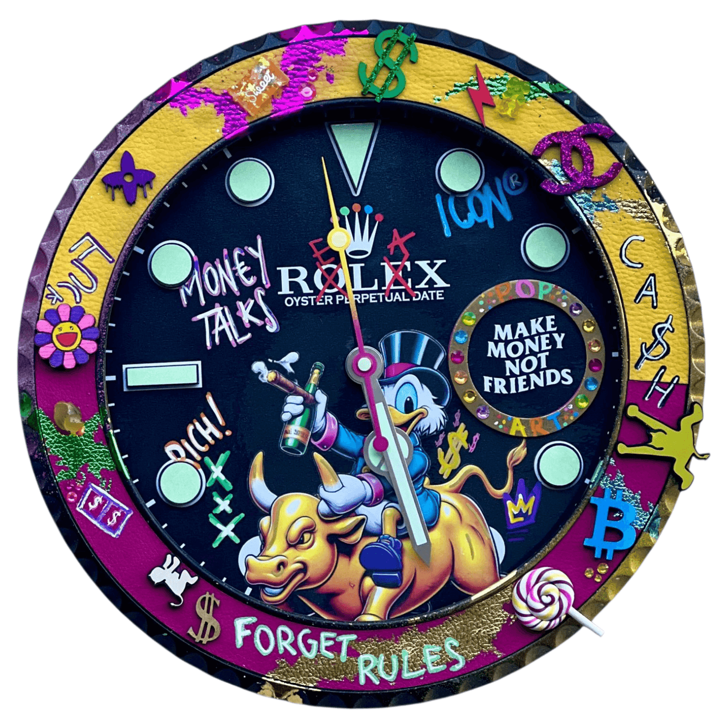 Orologio da Parete Custom Pop Art – Rich McDuck Edition