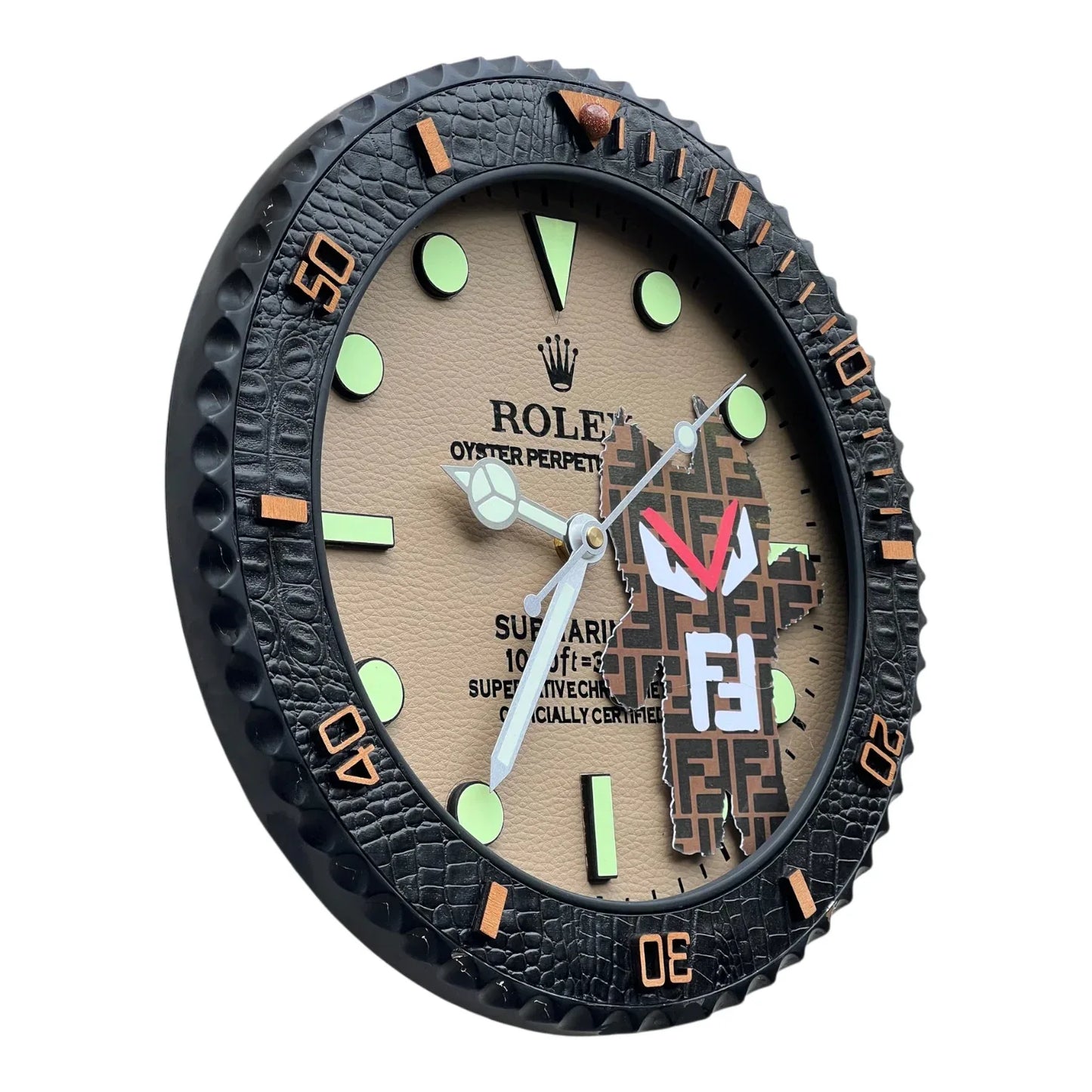 Custom Pop Art Wall Clock – Sub Tribute Fendi Edition