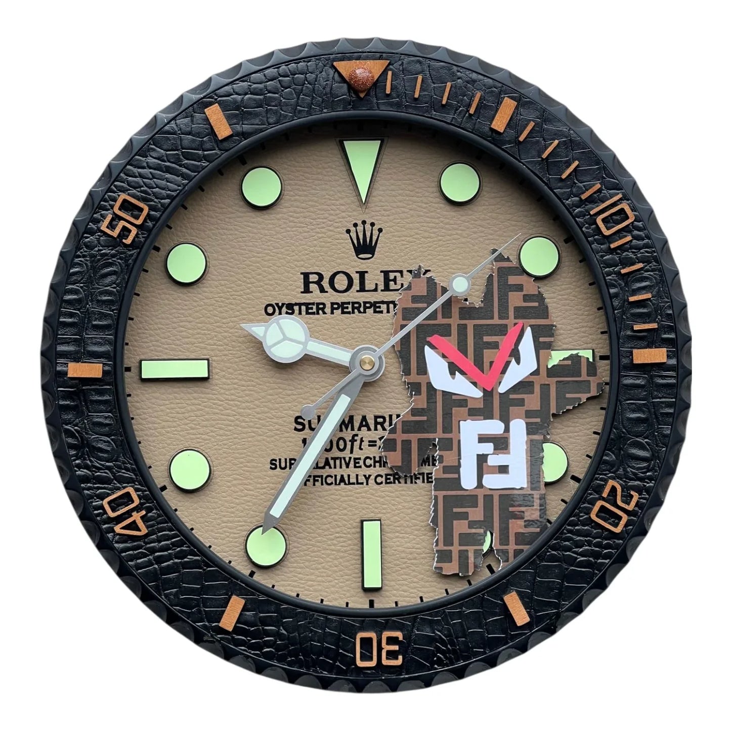 Custom Pop Art Wall Clock – Sub Tribute Fendi Edition