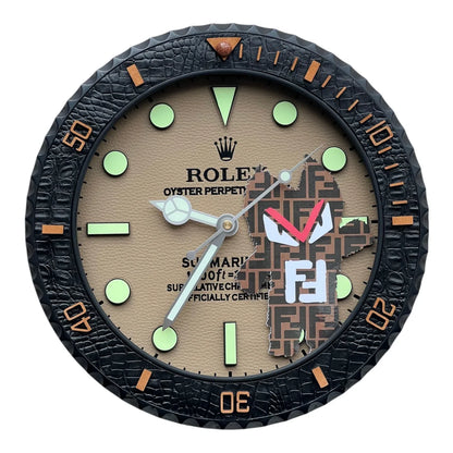 Custom Pop Art Wall Clock – Sub Tribute Fendi Edition