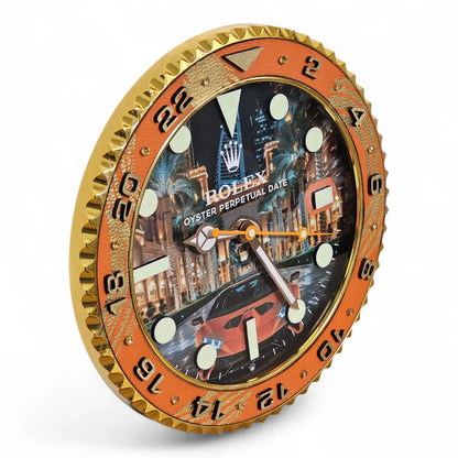 Wand-Pop-Art-Uhr Custom – GMT Street to Dubai Edition | Moon24