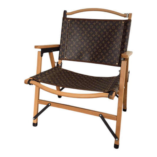 Custom Luxury Folding Armchair Inspired by Louis Vuitton – Tobacco