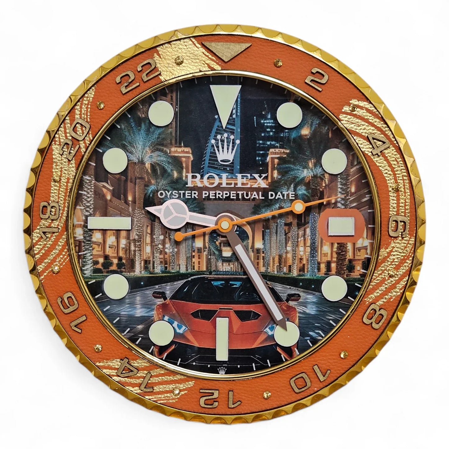 Wand-Pop-Art-Uhr Custom – GMT Street to Dubai Edition | Moon24
