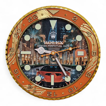 Wand-Pop-Art-Uhr Custom – GMT Street to Dubai Edition | Moon24