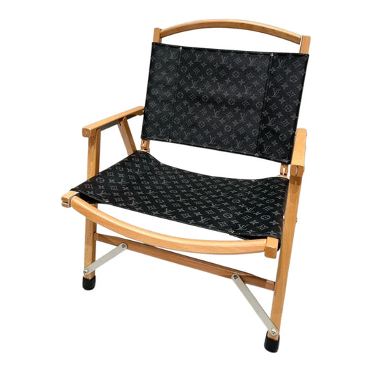 Custom Luxury Folding Armchair Inspired by Louis Vuitton – Black