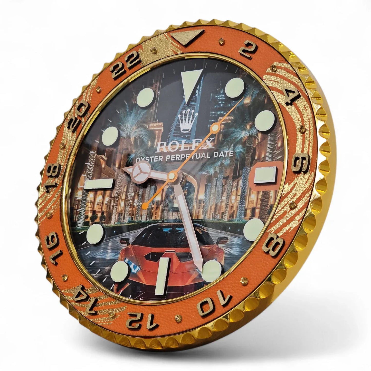 Wand-Pop-Art-Uhr Custom – GMT Street to Dubai Edition | Moon24