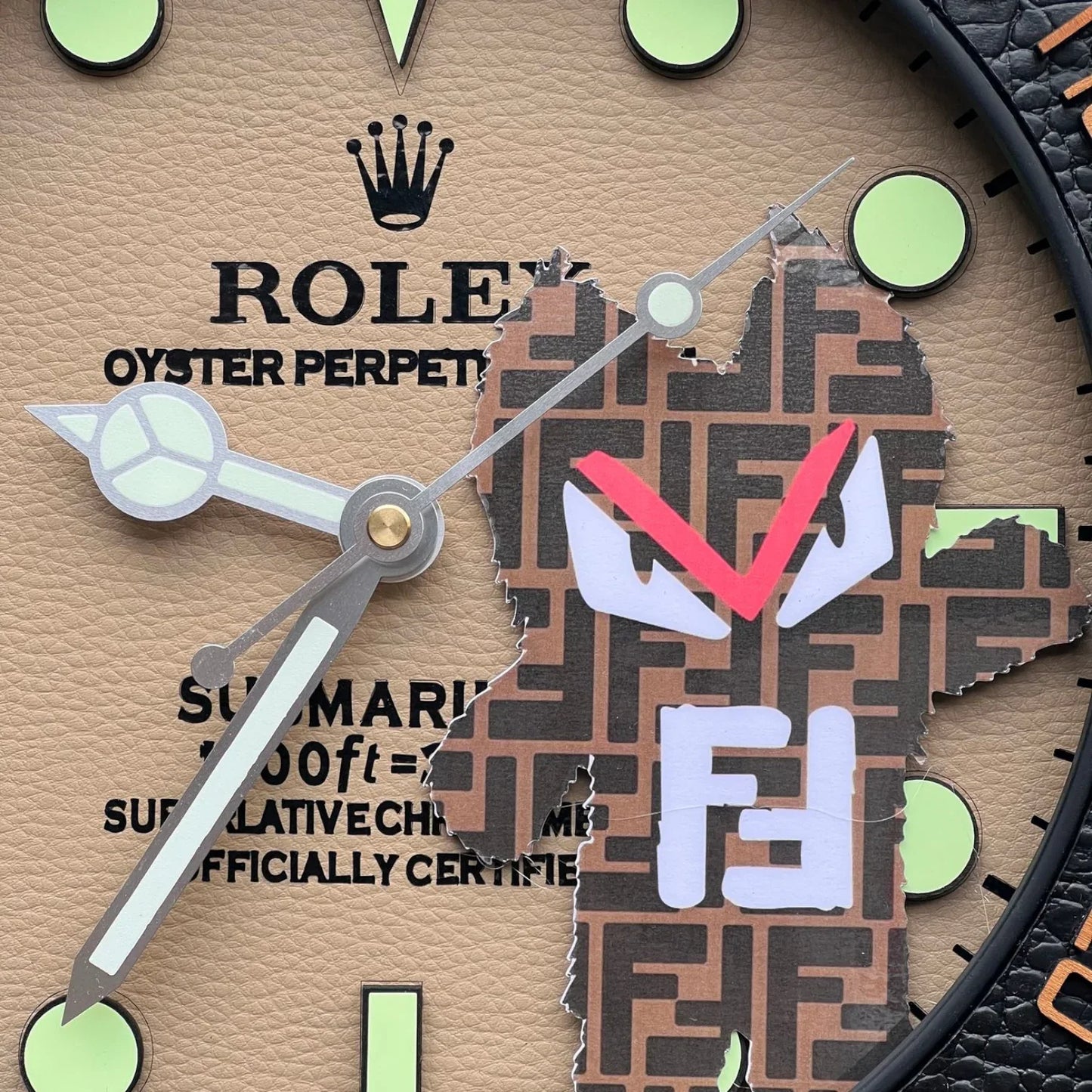 Custom Pop Art Wall Clock – Sub Tribute Fendi Edition