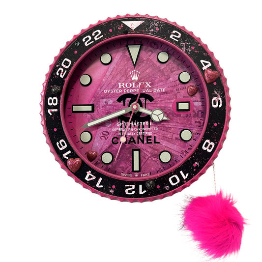 Orologio da Parete Custom – Pink Plush Edition | Moon24