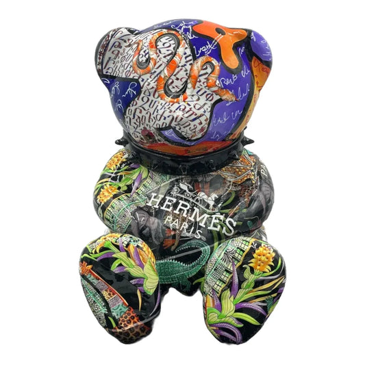Bear For Hermès Jungle Pop Art - Scultura Naor26 - Moon24