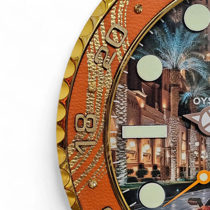 Wand-Pop-Art-Uhr Custom – GMT Street to Dubai Edition | Moon24